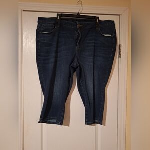 Dark Blue Capris Venezia Lane Bryant Women's Plus Size 26 Cropped‎ Jeans Denim